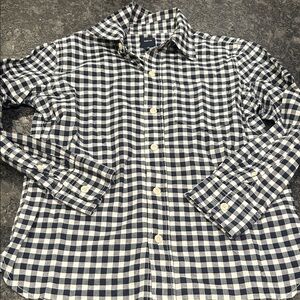 GAP Navy and White Plaid Shirt
